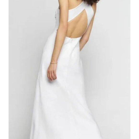 Reformation Cassette Linen Maxi Dress White 10 Bridal Shower Destination Wedding - Picture 2 of 16